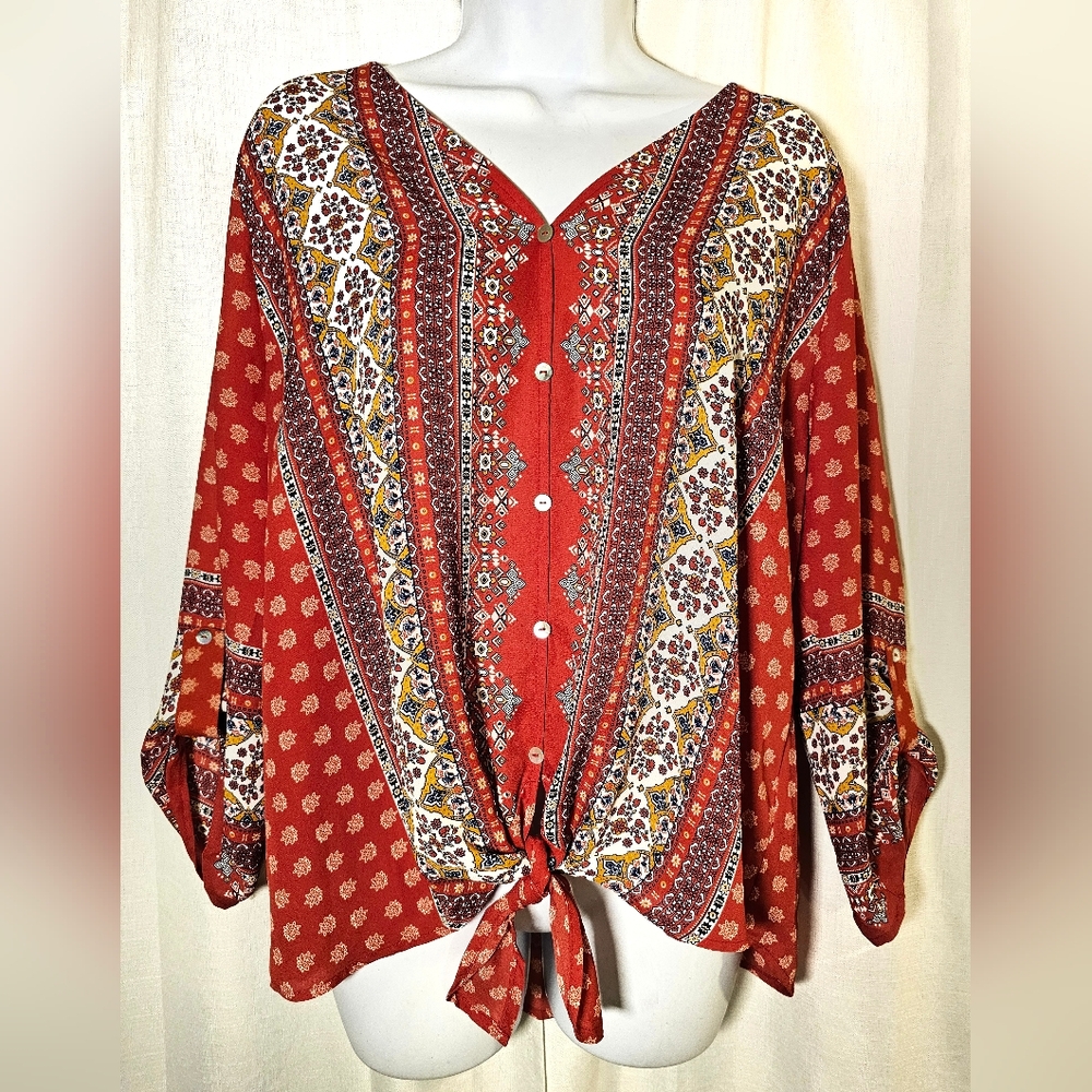 2/$20 West Kei L Bandana Pattern Tie Bottom Top